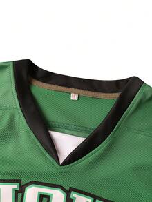Men's Women's #11 Green Ice Hockey Jersey - Contrast Color V-Neck, Fun Pattern With Letter And Number Embroidery, Sleek Athletic Fit With Breathable, Sweat-Absorbent And Wear-Resistant Fabric, Perfectly Suited For Both Sports Competition And Daily Wear. - 綠色 - 查看 3