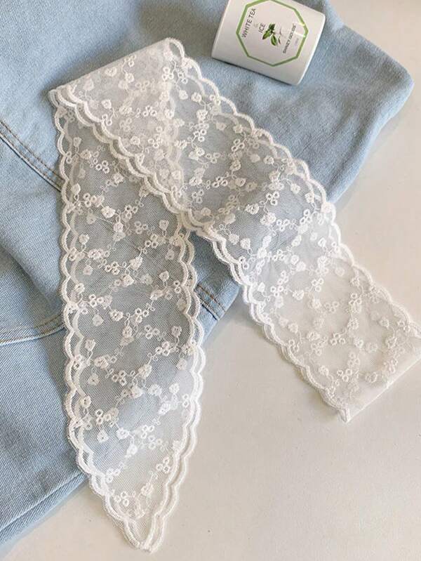 1pc Women's Lace Flower Mesh Ivory Ribbon Hair Band, Elegant & Cute Hair Accessory For Ponytail, Bun, Suitable For Daily Wear, Shopping, Party, Back To School, Valentine's Day, Hair Styling Tool, Fashion Accessory Hair Accessories Autumn Accessories Autumn Head Scarf Women Bandana Fashion Head Wrap Sport Sweatband Fall Headband Sport Head Band For Gifts Winter Bows For Vacation Outfits Woman