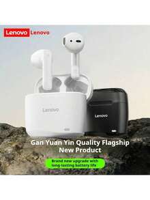 Lenovo 联想 TC3302 黑色真无线蓝牙耳机，半入耳式舒适佩戴，蓝牙 5.3，适用于游戏、运动和音乐，兼容苹果、华为和小米手机，中文包装 - 寶藍色 - 查看 8