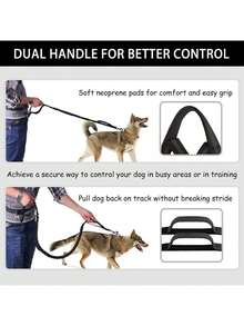 1pc Running/Walking Dog Leash Belt, Reflective Safety Shock Absorbing Retractable Outdoor Dog Leash