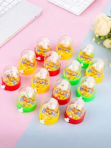 [PACOTE DE 10 - SURPRESA DE FERIADO] Mini Conjunto de Basquete de Dedo - Aro Transparente e Bolas Coloridas, Brinde Perfeito para Meias de Natal/Halloween (Pronto para Viagem!)