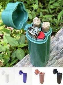 1pc Creative Flip-Top Cigarette Case With Integrated Lighter Storage, Portable Double-Slot Cigarette Box - 彩色 - 查看 1