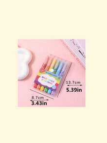 6pcs/10pcs Water-Soluble Large Capacity Colorful Crayon Rotary Drawing Pen, Children's Non-Staining Painting Brush, Oil Painting Brush