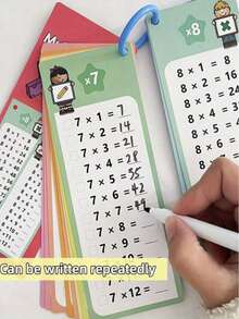 15pcs Reusable 0-12 Multiplication Table Math Learning Cards For Children - Multicolor - View 8