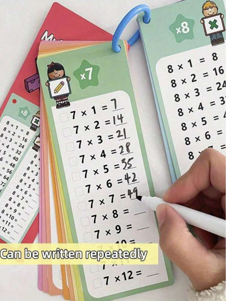 15pcs Reusable 0-12 Multiplication Table Math Learning Cards For Children - Multicolor - View 7