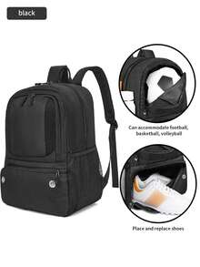 Nowa torba do koszykówki o dużej pojemności z oddzielną przegrodą na piłki, wielofunkcyjny plecak studencki, torba do ćwiczeń na świeżym powietrzu, przenośna torba piłkarska z oddzielną przegrodą na buty (na sezon powrotu do szkoły)