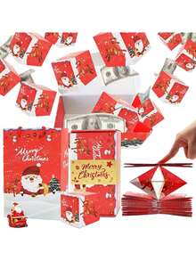 12PCS/SET Christmas Surprise Gift Box Explosion For Money, Christmas Explosion Gift Box, Surprise Pop Up Money Box For Merry, Merry Christmas Money Holders For Cash - Multicolor - View 2