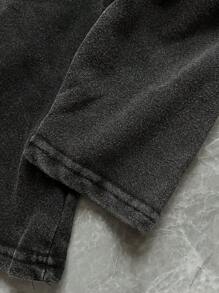 Rock Skeleton “幻影” 男士做旧圆领长袖T恤 - 黑色 - 查看 5