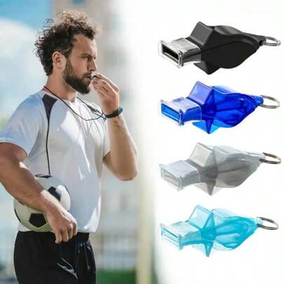 2个装海豚哨子无核裁判体育篮球比赛求救户外训练塑料挂绳指挥器高音