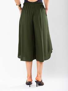 JIN SER Pentacurt Viscose Skirt Has Pocket - Army Green - View 7