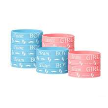 20 pezzi Braccialetti di rivelazione del sesso del bambino per festa di genere, blu/rosa, braccialetti in silicone per la rivelazione del genere per decorazioni festa di nascità - blu rosa - Visualizzare 12