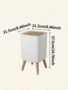 1 个带按压顶盖的垃圾桶，北欧现代废纸篓，适用于厨房、浴室、卧室、客厅、办公室、户外的塑料垃圾桶，防狗垃圾桶...