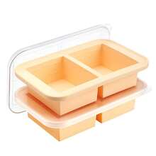 Super Ice Cube Tray 1 Cup X 4 Portions Big Silicone Freezing Mold With Lid, For Soup&Meal, Prep Food Leftovers Freezer Storage Container, 2Pack-405536 - Nhiều màu - Xem 2