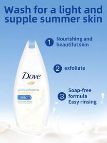 1 Bottle 200ml Dove Exfoliating Body Wash, Natural Plant Particles + Amino Acids Activate, Gentle Cleansing Body Wash For Rough Skin & Chicken Skin, Brightening & Smoothing - New 200ml Exfoliating - View 4