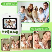2.4-Inch Compact Digital Camera - Flash, Selfie Mode, Video Recording, Instant Thermal Printing - Ideal Birthday Gift.