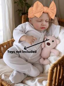 Muñeca Reborn Loulou realista de 50 cm, muñeca de arte de Body de vinilo y silicona de 20 pulgadas, como un bebé real, piel pintada en 3D, miembros de vinilo con venas visibles, cabello pintado a mano de manera realista - Muñeca de arte coleccionable perfecta como regalo de Navidad/cumpleaños/Acción de Gracias