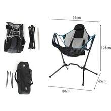 Plegables Camping 150KG Mecedora con Respaldo, Hamaca silla de camping, Silla de Pesca Ajustable, Sillas de Jardín Portátiles para Camping, jardín, balcón, Picnic, Interior,con bols (Negro) - 1 - Ver 4