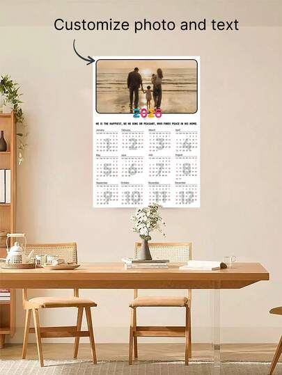 Custom Photo 2026 Wall Calendar, Unique Personalized Photo Gift, Personalized Calendar Wall Decoration With Your Photo And Blessings For Home Living Room Dining , Office, Best Gifts Birthday Graduation