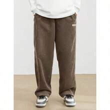 Men's Solid Color Casual Everyday Trousers Men's Streetwear Pants, Boy Friend Gifts, Back To School - 棕色 - 查看 3