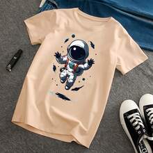 Astronaut T-Shirt 100% Cotton 30.1 - Men's T-Shirt For Kids Pre-Teens Children - 白色 - 查看 1