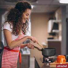 Olla Antiadherente Master Stone Tapadera de Vidrio Templado | Revestimiento de Piedra de Alemania% libre de PFOA, para estufa de inducción, gas o eléctrica. Olla Chica Blanca 1.9 L, 18 - Piedra maestra Gris - Ver 5