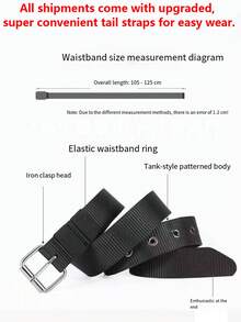 1 Peça Cinto de Lona Respirável de Náilon Masculino, Equipado com Fivela Militar Tática, Cinto de Náilon Outdoor Juvenil, Cinto de Fivela Trançada Respirável e Fashion, Tamanho Ajustável Poroso, Cinto Tático, Adequado para Lazer de Verão de Adolescentes, Esportes Outdoor, Viagem de Férias