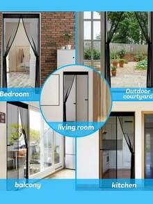 DeTODO Mosquitero Magnético, Cortina de Puerta anti-Mosquitos Con Malla Super Fina Para Dejar Pasar el Aire Fresco, Cierra Automáticamente, Facil de Instalar - Gris Claro - Ver 8