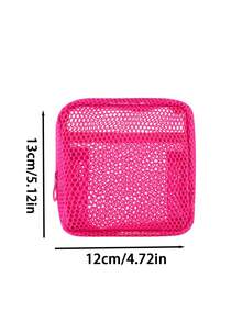 Bolsa de malla multiusos de alta calidad con textura de color macaron (estilo de cordón con colores aleatorios) Bolsa para toallas sanitarias, bolsa de almacenamiento de cosméticos, bolsa de maquillaje para damas, bolsa de almacenamiento de tampones para niñas, adecuada para viajes, vuelos, negocios, familia, campamento, al aire libre, playa, vacaciones de verano, regreso a la escuela, bolsa de lavado, bolsa de lavado, bolsa de viaje de lavado