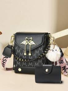 Bộ 2 túi điện thoại mini thời trang - Túi đeo vai và túi đeo chéo in họa tiết thời trang - Nhiều màu - Xem 4