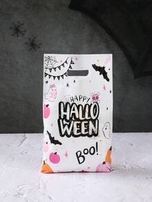 10/25/50Pcs Halloween Gift Bag With Handle,Pumpkin,Ghost,Bat Design Hand-Held Gift Wrapping Bag,Cute Halloween Gift Packaging Bag,Halloween Candy Bag,Halloween Snack Food Storage Bag,Halloween Party Favor Bag,Tote Bag,Trick Or Treat Decoration For Halloween,Halloween Party Decorations,Happy Halloween Decor,Festival Home Gathering Favors,Organization And Storage