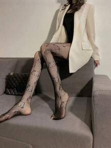 Sanrio Hello Kitty Sexy Black Pantyhose, Elastic And Sheer Fashion Stockings Suitable For Casual Wear, Fashion Accessories, Disco Party Fishnet Stockings, Hot Sweet Cool Style, Pantyhose, Party Dress Accessories, Christmas