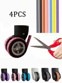 4个装行李箱轮套，硅胶行李箱轮保护套，静音行李箱轮套，行李箱轮套，行李箱轮保护套，行李箱配件轮套 - 彩色 - 查看 1