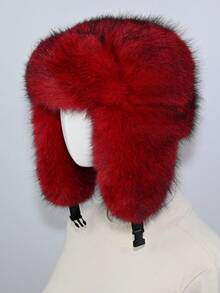 1pc Thick Faux Fox Fur Trapper Hat, Hat And Scarf Set Suitable For Autumn/Winter Outdoor Activities, Warm & Versatile For Hiking, Skiing, Cycling And Daily Wear, Retro Acrylic Bucket Hat, Fleece Lined Aviator Hat, Halloween Gift