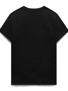 Women's Funny "Don't Worry Be Furry" T-Shirt - Soft Lightweight Top With Rainbow Fox Graphic & Letters, Casual Everyday & Party Shirt For Women, Machine Washable Everyday Tee, Relaxed Style, Whimsical Print, Comfortable Fit, Statement Apparel, Funloving Women - màu đen - Xem 3