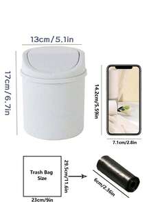 1 pezzo Mini cestino della spazzatura, piccolo cestino della spazzatura con coperchio, cestino della spazzatura da scrivania, cestino della spazzatura in plastica da scrivania, design a coperchio oscillante per prevenire la perdita di odori, utilizzato per conservare bucce di frutta e ritagli di carta sulla scrivania per mantenere l'ordine, per bagno, scrivania dell'ufficio domestico, tavolino da caffè, ufficio, soggiorno, studio, ritorno a scuola, decorazione per la casa, immagazzinaggio per feste e Natale