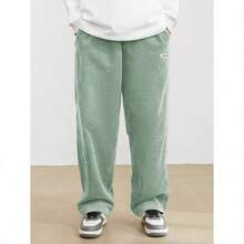 Men's Solid Color Casual Everyday Trousers Men's Streetwear Pants, Boy Friend Gifts, Back To School - 青碧色 - 查看 5