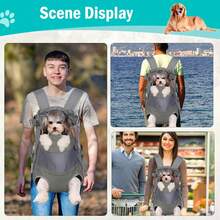 Mochila transportadora gris para perros – Piernas hacia afuera – Mochila portadora para mascotas para perros pequeños, medianos y grandes, aprobada por aerolíneas – Bolsa de viaje para gatos sin malla para caminar, senderismo, bicicleta y motocicleta - 1 - Ver 5