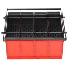 vidaXL Paper Log Briquette Maker Steel 15"X12.2"X7.1" Black And Red - Red - View 2