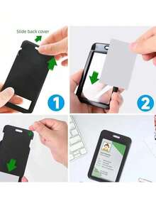 男女通用白色钻石蝴蝶伸缩卡包，防丢易拉夹，毛毡刺绣伸缩工作证卡包，学生卡包，食堂卡包，滑动盖设计，双卡槽，小卡槽，公交卡包 - 彩色 - 查看 5