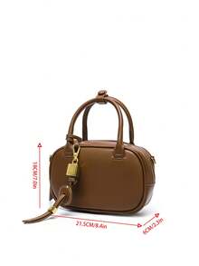 Dedoo 包包手提包偏好包型2025新款小众复古撞色手拎小包搭配洋气斜挎帆布小包单肩保龄球包