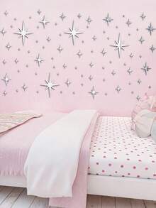 82 件/包星形设计镜面墙贴亚克力镜面墙贴可移除自粘适用于家庭、客厅、浴室、卧室装饰、DIY 墙面背景布置、家居装饰、房间装饰 - 彩色 - 查看 5