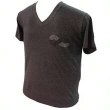 Men's Basic Plus Size T-Shirt Sizes P To G8 Viscolycra Mesh Fabric With V-Neckline And Infinite Stones - 查看 4