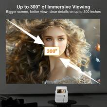 HD Smart Projector, Native 1080P, 8-Inch Smart Touch Screen, Supports 4K, WiFi 6, Android 12, Auto Focus, Auto Trigonometric Correction, 180° Rotating Gimbal, Desktop Mount, HD TV Output, Compatible With Phones, Laptops, TV Sticks, Wide Compatibility, Built-In Speakers, Perfect For Home Theater, Gaming Entertainment - UK Plug(220-240V) - View 8