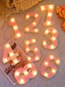 1 件 16 厘米/21 厘米 LED 字母灯，粉色闪烁字母灯，电池供电，房间装饰夜灯，桌面中心装饰，用于卧室、家庭、生日派对装饰、夜间婚礼、生日、圣诞灯、女孩礼物、儿童房装饰、婴儿房装饰、迎婴派对、情人节装饰 - 暖白光 - 查看 4