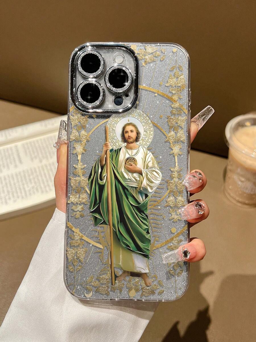 耶稣使徒个性化手机壳，兼容 16 Pro Max、15、14 Plus、13、12、11，提供保护。 - 精孔閃點 - 查看 1
