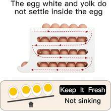NetHong New 4 Layers Egg Storage Shelf Refrigerator Freshable Eggs Storage Container Automatic Rolling Egg Rack Dispenser Kitchen Desktop Holder UK - White - View 6