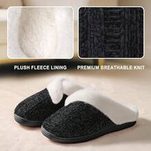 Women's Fuzzy Slip-On Slippers Indoor And Outdoor Use, Comfy Foam, Anti-Skid Rubber Hard Sole - White - View 3
