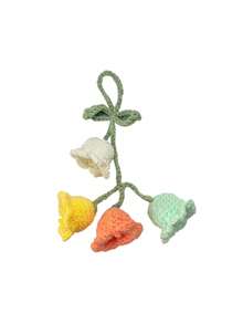 手工钩针百合花吊坠 - 亚克力编织饰品，适合 DIY 汽车装饰，完美的女士礼物配件，适合女性的冬季内饰汽车配件 - 彩色 - 查看 7