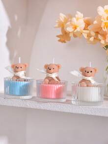 1 cái, Nến thơm hình gấu thủy tinh, Trang trí nhà cửa, Quà lưu niệm đám cưới, Quà lưu niệm sinh nhật đầu tiên và trăng tròn, Quà tặng cho bạn bè, Quà lưu niệm Giáng sinh tuyệt đẹp cho bạn bè và gia đình, Thích hợp để trang trí bàn và trang trí nhà cửa, Thêm không khí Giáng sinh cho tấm sáp thơm - Nhiều màu - Xem 3