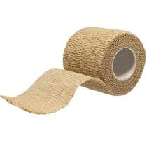 Dealmed Non-Adherent Cohesive Bandage Wrap – 3 X 5 Yards, 1 Roll Non-Woven Breathable Self Adherent Wraps First Aid Kits, Athletics, Swelling, Sprains, Animal Wraps, Tan